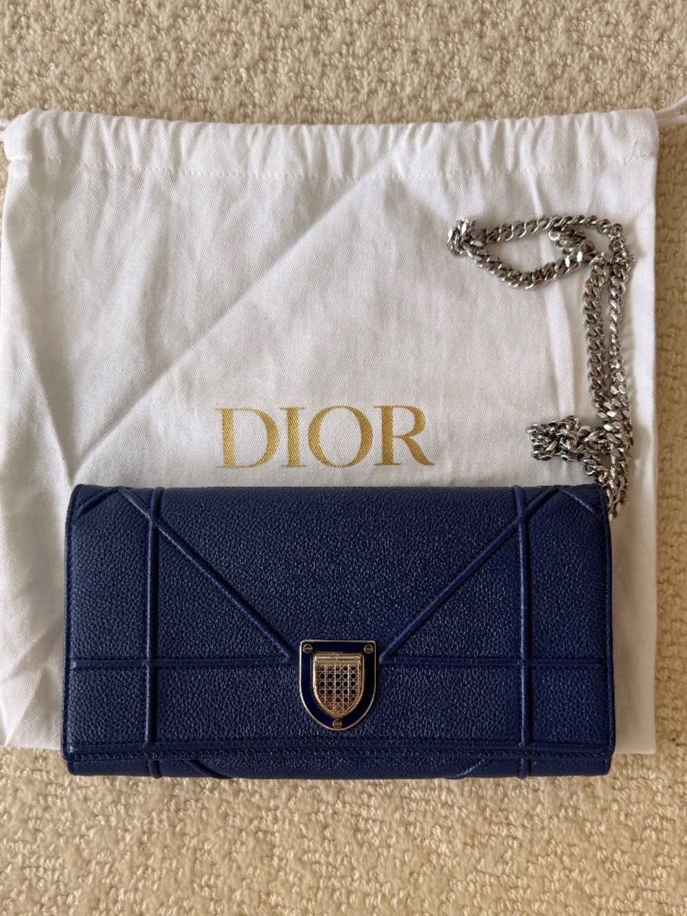 Authentic Christian Dior Wallet on Chain bag